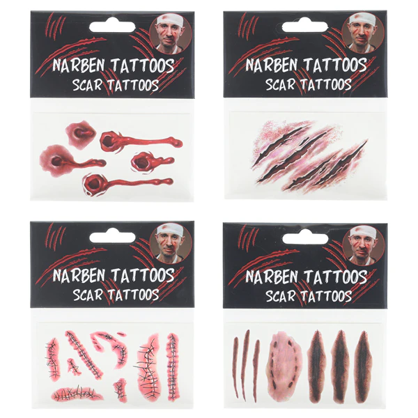 Halloween tattoos on sheet 4 assorted models