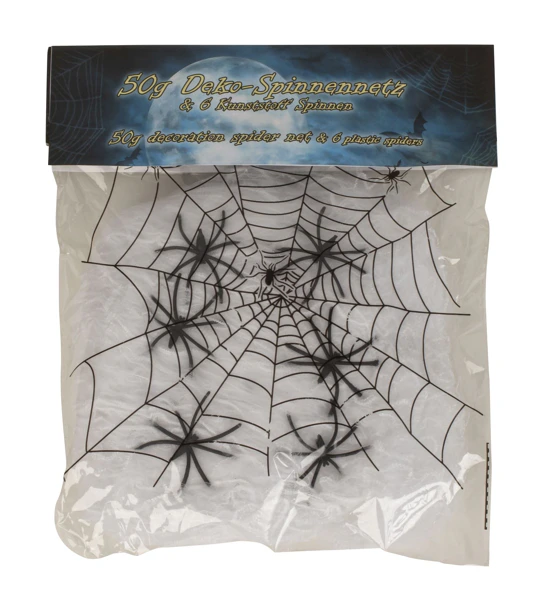 Decoration Halloween toile daraignee 50 g avec araignees