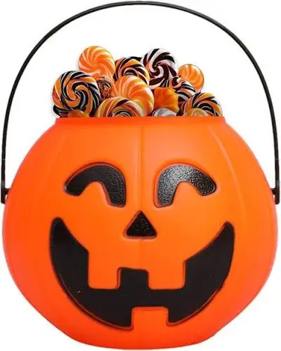 Large pumpkin-shaped Halloween bucket