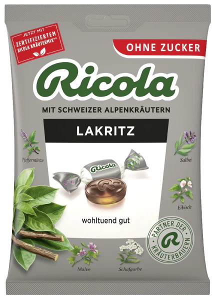 Reglisse Ricola sans sucre sachet 75 g