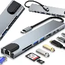 [06331 ZEN55] 8-in-1 hub adapter with 2 USB C and Thunderbolt ports