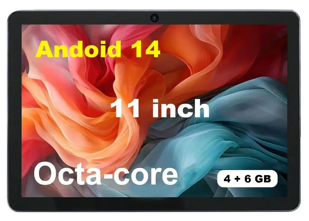 Tablette Android 11 pouces A6 HD — Wi-Fi 6, 10 Go RAM
