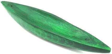Green canoe incense holder 25 cm