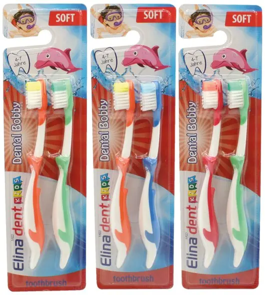 Brosse à dents enfants Elina dauphin (lot 2)