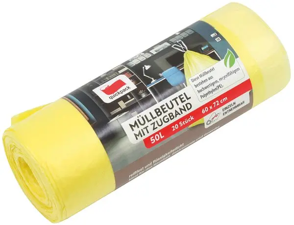 Quickpack — 50L trash bags with drawstring 20 bags in a roll