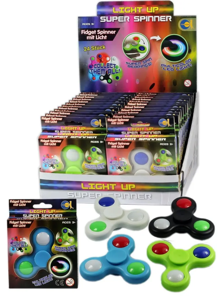 Fun Trading — Toupie à doigt fidget spinner Lumière LED - dans l