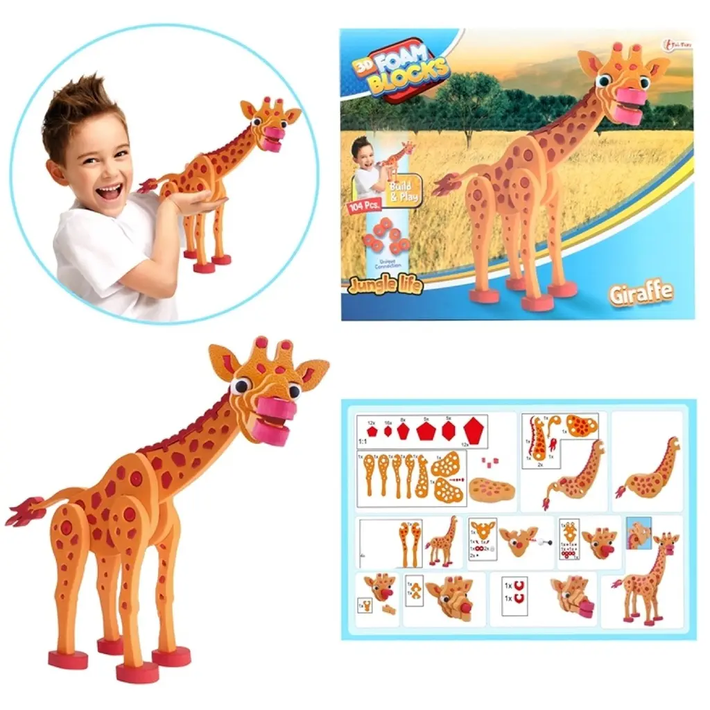 3D Puzzel mousse de construction Girafe