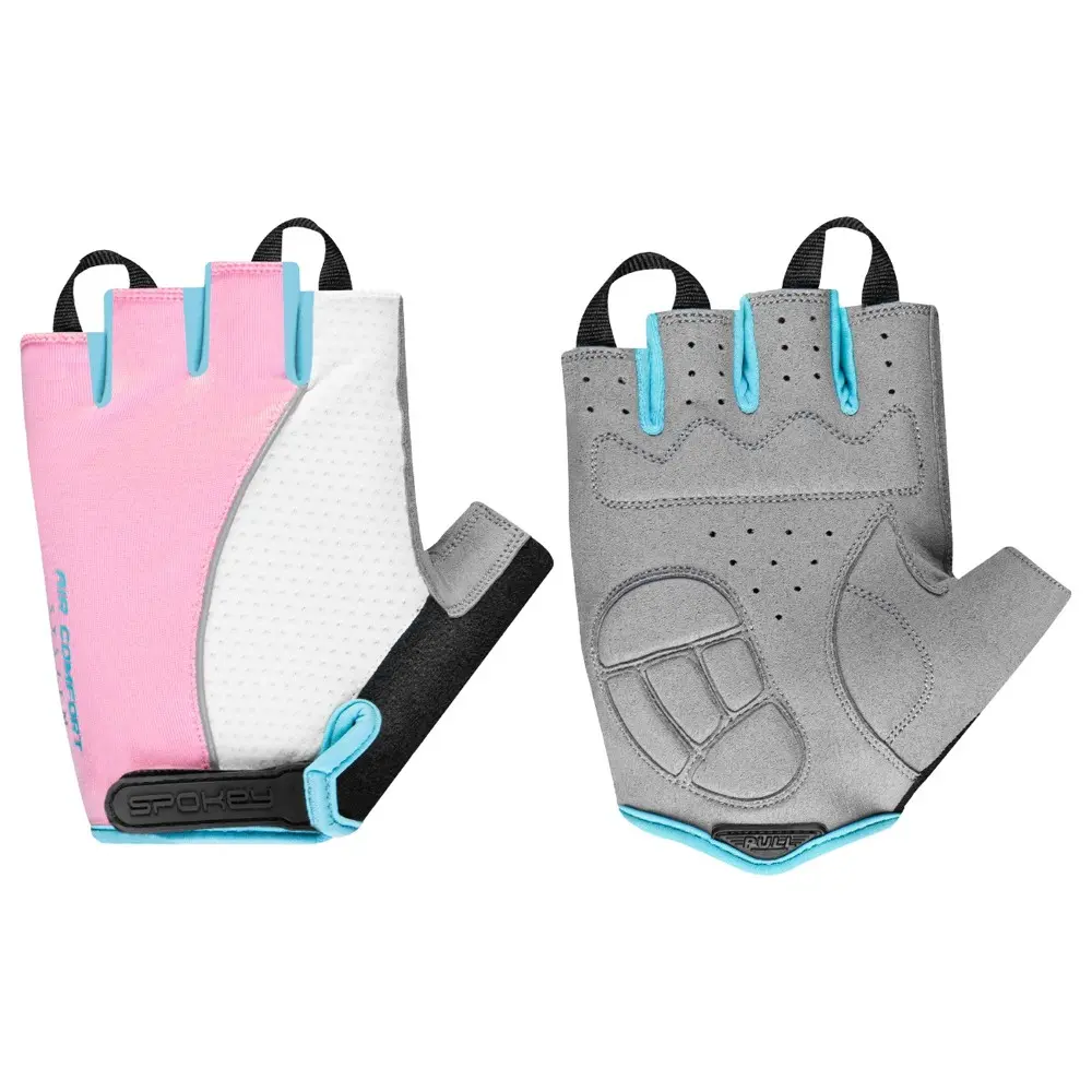 Gants de cyclisme enfant Spokey Piacenza, taille M, blanc/rose/bleu
