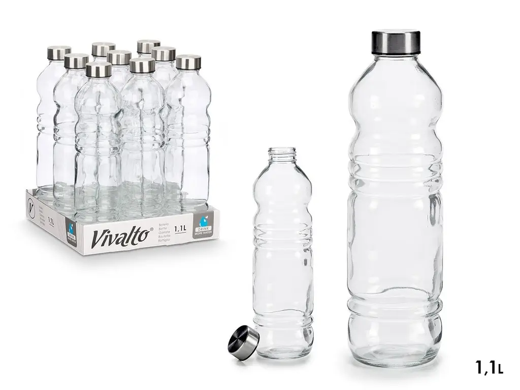 VIVALTO — Bouteille en verre de 1100ml