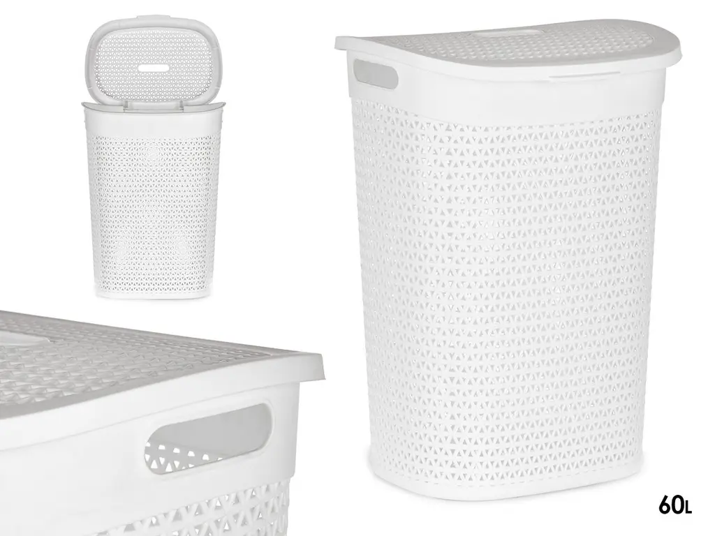 KIPIT — Laundry basket with lid 60l white