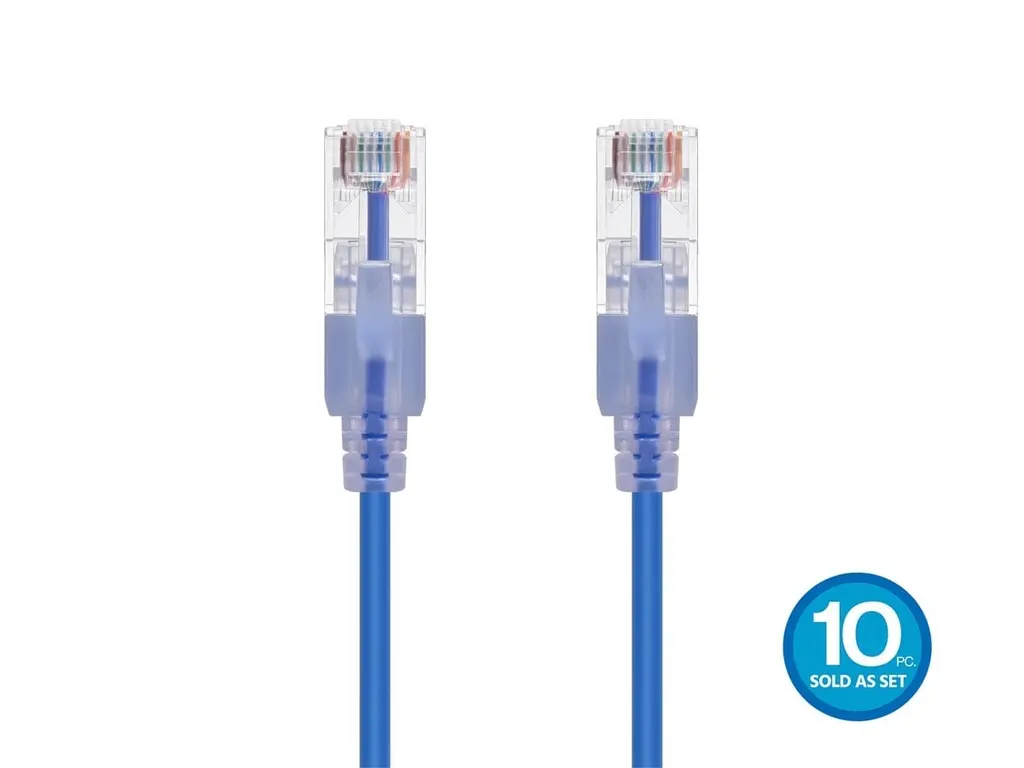 Câble Ethernet Cat6A SlimRun RJ45 6 m bleu