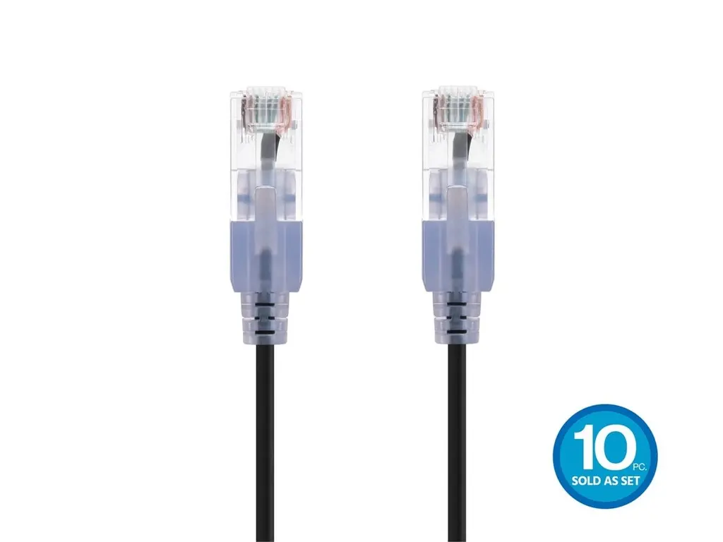 Cat6A SlimRun RJ45 Ethernet cable 3 m black