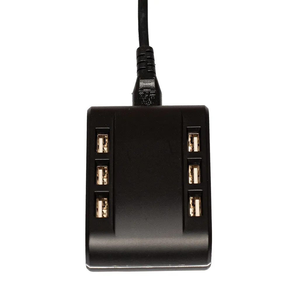 Station de charge USB 6 ports, noire