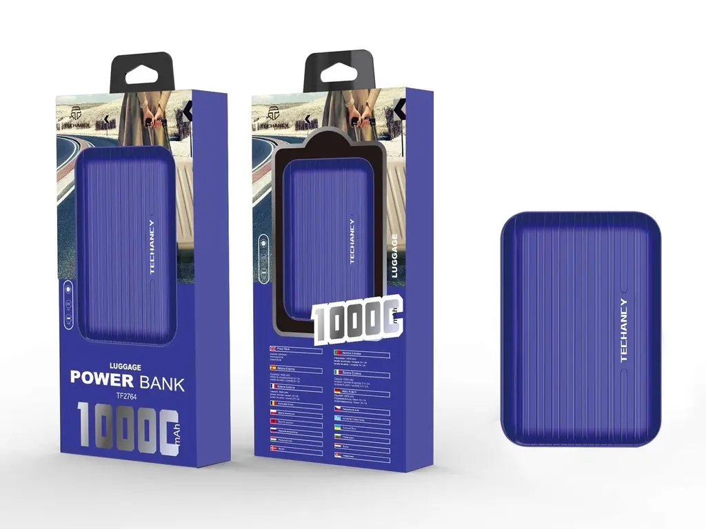 10,000 mAh power bank 2A, blue