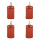 [208427A ZEN56] Set of 4 Tilia LED votive candles, red