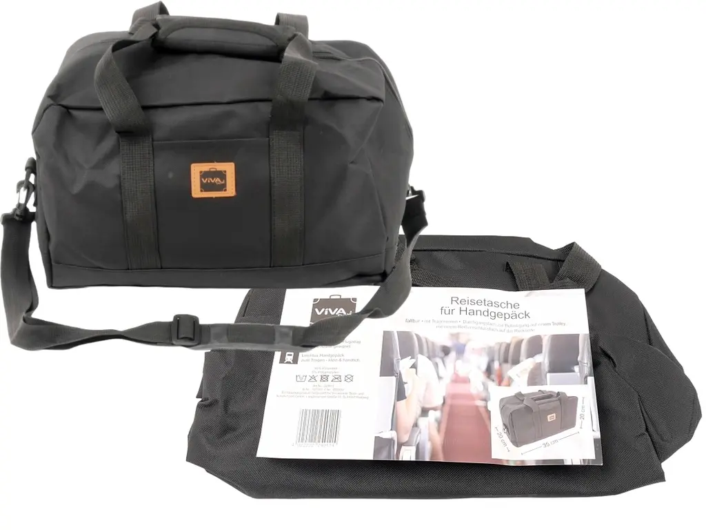 Carry-on travel bag 35 × 20 × 20 cm, black