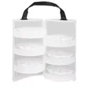 [39499000 ZEN56] Rayher round sorting box Ø 13 cm with handle, 6 trays × 8 compartments