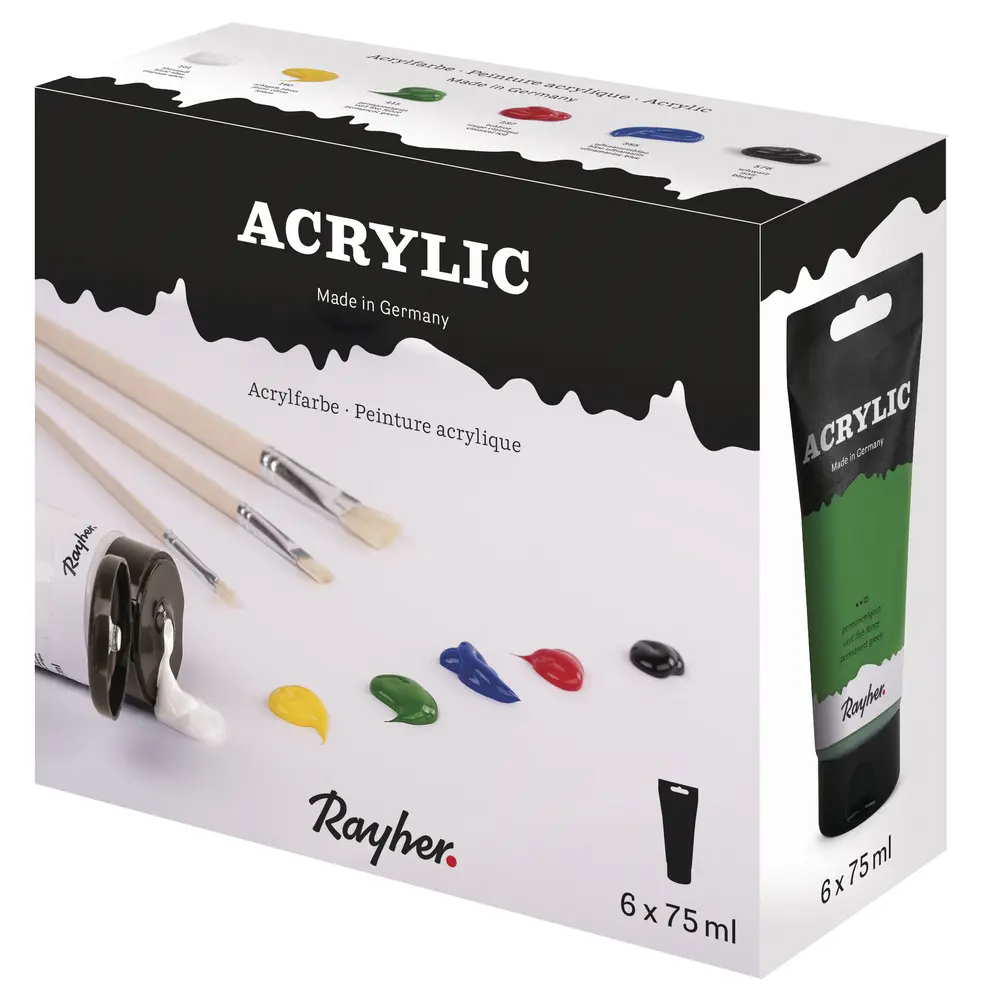 Coffret peinture acrylique Rayher 6 × 75 ml