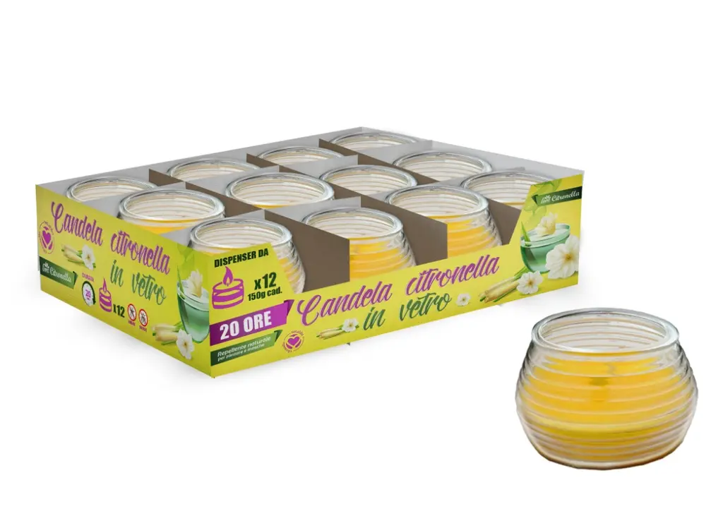 Bougie à la citronnelle en verre 150 g