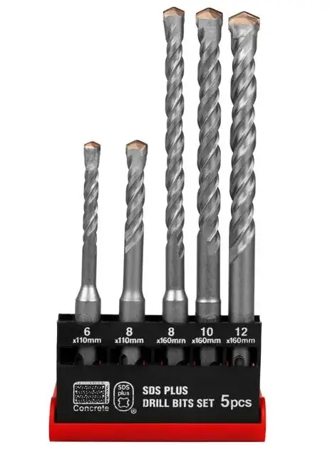 RONIX Jeu de forets SDS Plus (5 pièces)-boîte en plastique  RH-5586