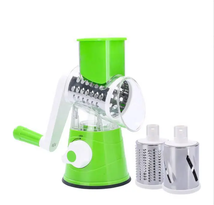 Manual rotary drum grater for tabletop use