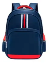 [5BLEU-SACDOSBRIT] Sac à dos cartable bleu style british, idéal primaire et collège