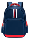 Sac à dos cartable bleu style british, idéal primaire et collège