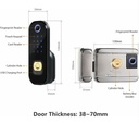 Serrure empreinte digitale double face + Carte + Clé + TTc