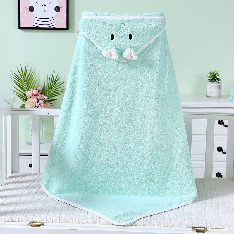 Serviette de bain à capuche Eléphant vert