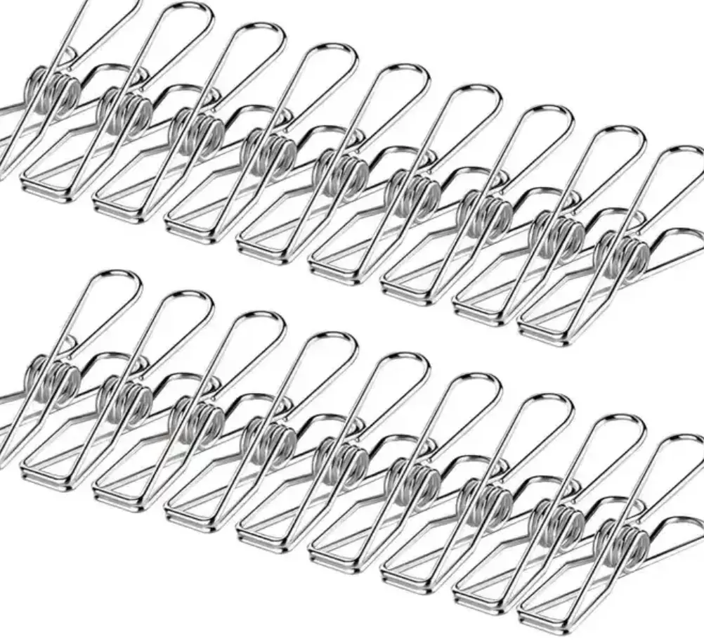 Set of 30 stainless steel tongs - 6 cm