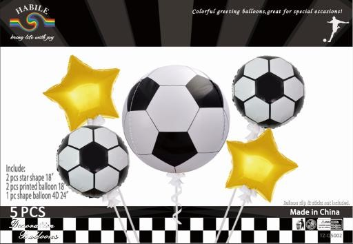 Set de 5 ballons Hélium Football