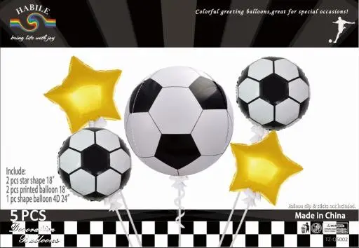 [TZQ5002] Set de 5 ballons Hélium Football
