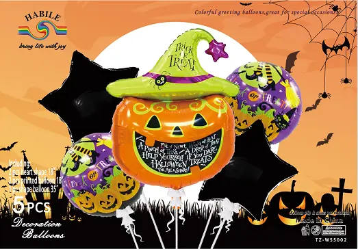 [TZWS5002] Set of 5 Halloween Helium Balloons