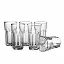 [14,5x8cm 350ml] Set de 6 verres octogonaux transparent. 14,5x8cm 350ml.