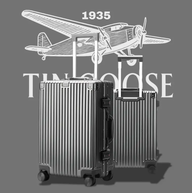 [208] Valise Tin Goose © (Gris Foncé Métal, 56*36*23cm)