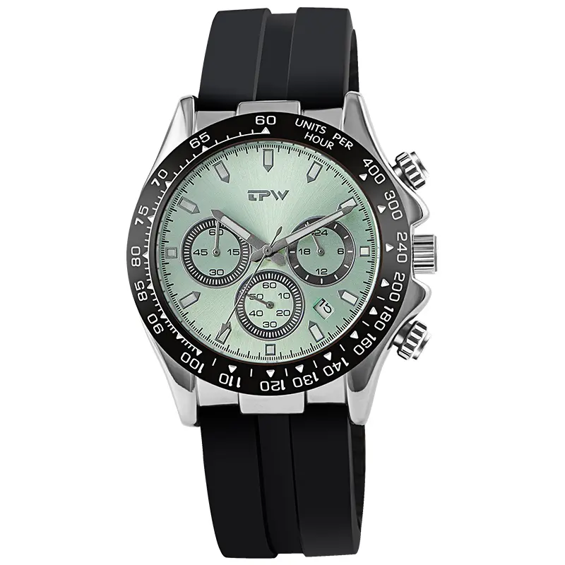 [VERT] Montre chronomètres, Cadran Vert ou Gris. (Fond Vert)