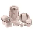 Ensemble de 7 pièces pour le bain de bébé (Beige)
