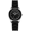 Montre à Quartz bracelet en silicone. Noir au blanc (Noir)