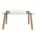 [DLT-G014] OCTAVE table in rectangular glass, 6 people.