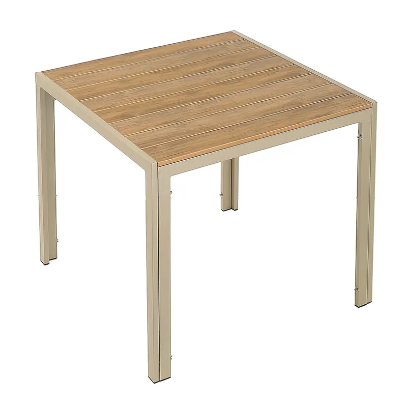 Square beige aluminum garden table
