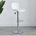 [DLC-P028C] Tabouret de bar avec dossier ALFRED  blanc et acier chromé x2