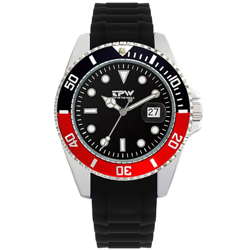 Aviator watch, Black or Red/Black.