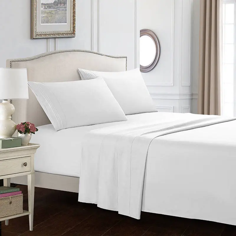 [90*200*30] Pack of 100% cotton Bed sheets - 4 pce (90*200cm)