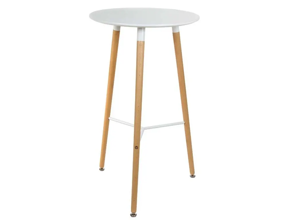 [DLT-S035N] Table OSCAR haute ronde en bois (Noir)