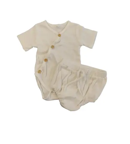 Romper bodysuit and shorts (0-6 mois, Blanc)
