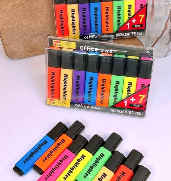 8 HIGHLIGHTERS - HIGHLIGHTER PEN OFFICE TREND