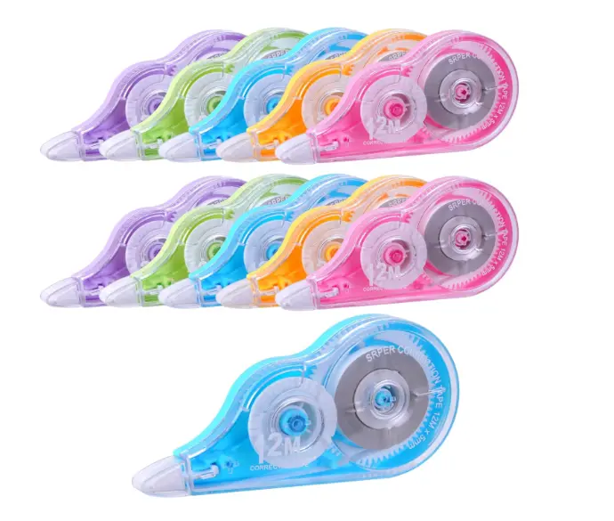 Lot de 10 rubans correcteurs blancs colorés