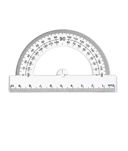 180° Protractor + 10cm Plastic Ruler
