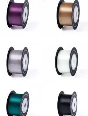 [KB0005] RUBAN CADEAU BLANC/SILVER/BLANC(2.5cm*5M)