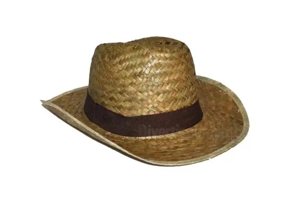 Children's natural straw cowboy hat